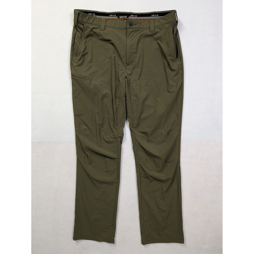 Orvis Mens Performance Hiking Pants 38 x 32 Stretch Nylon Olive Green